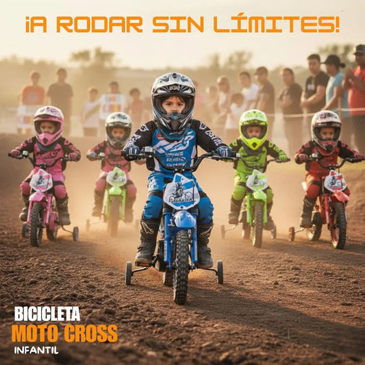 BICICLETA MOTOCROSS INFANTIL ®️PARA NIÑOS DE 1 A 8 AÑOS