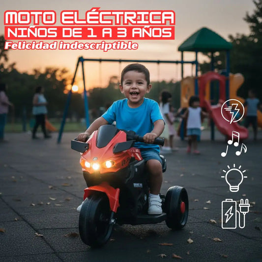MOTO ELÉCTRICA RECARGABLE DEPORTIVA®️1 A 3AÑOS "Diversión pura"