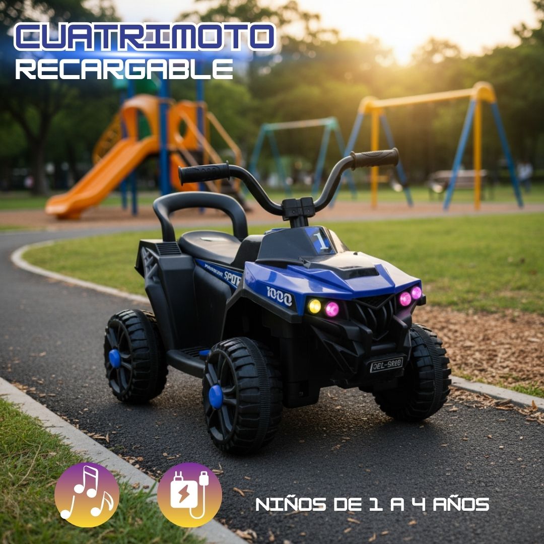 CUATRIMOTO RECARGABLE®️Niños de 1 a 4 años